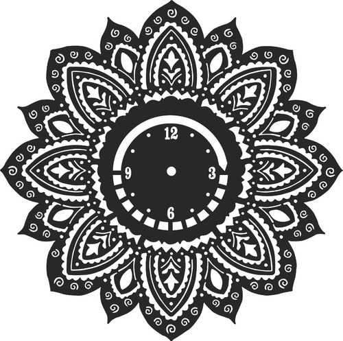 Reloj En Madera Con Diseño Mandala