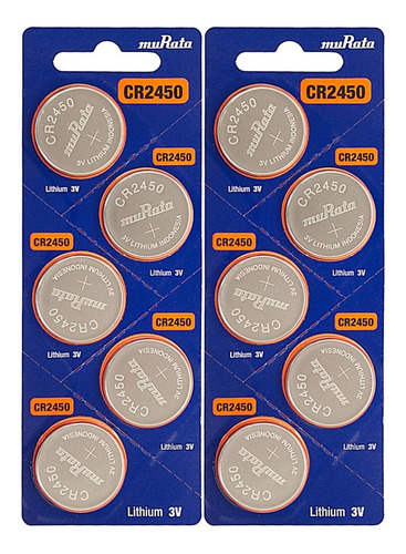 Cr2450 Murata 3v Tipo Moneda Para Control 10 Piezas