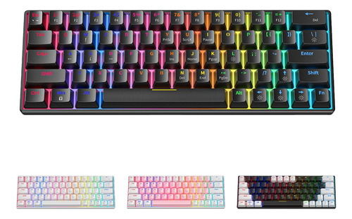 Teclado Mecánico Para Juegos Rainbow Rgb Gamer De 63 Teclas