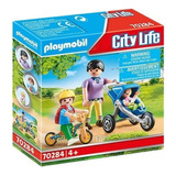 Playmobil Papá Con Cochecito Y Niños - 70284