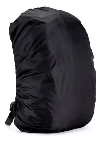 Funda Cubre Mochila Cobertor Anti Lluvia Impermeable Camping Color Negro Diseño De La Tela Liso