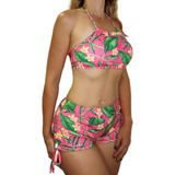 Conjunto De Biquíni Shortinho Sunkini Com Top Cropped