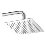 Ducha Inox Ss304 25cm Quadrada  25x25 Chuveiro Braço Parede