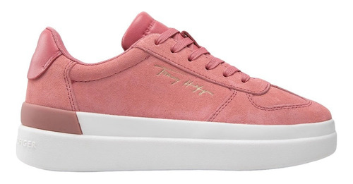 Tenis Tommy Hilfiger Estefania De Gamuza Rosa Original