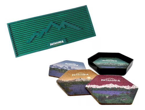 Oferta!! Combo Bar Mat Patagonia + Pack 4 Posa Vasos