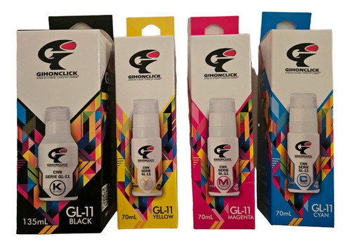 Kit 4 Tintas Para Canon G2160 G3160 Gl-11 Marca Gihonclick 