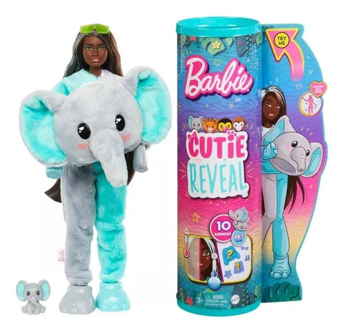Barbie Cutie Reveal Disfraz Elefante 10 Sorpresas Mattel