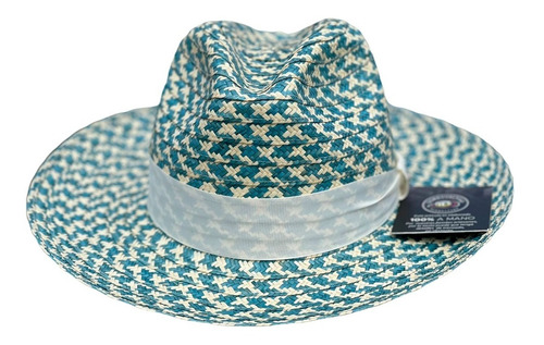 Sombrero Exclusivo Fedora Caña Flecha Azul Fino