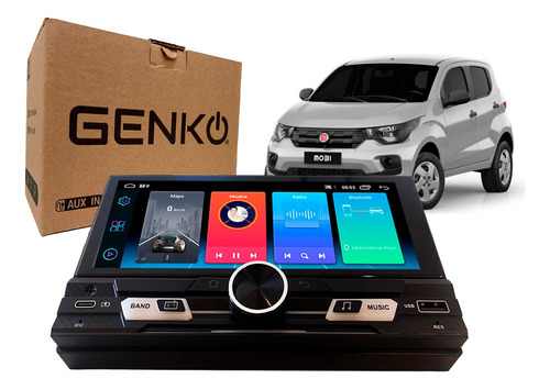 Central Multimídia Genko 7 Polegad Android Com Botão Carplay