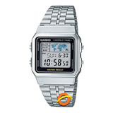 Reloj Casio Hombre Digital Acero Inoxidable Mundial A-500wa 