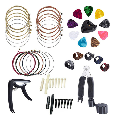 Kit De Accesorios Para Guitarra De 34 Piezas Abrazadera De T