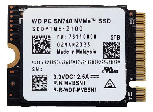 Unidad De Estado Sólido Wd Sn740 2tb 2230 Nvme Pcie4.0x4 1