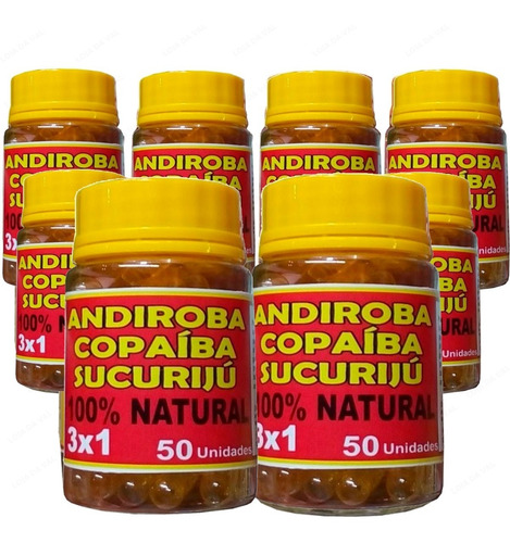 3 Em 1 Sucuriju Copaíba Andiroba 8 Potes Capsulas