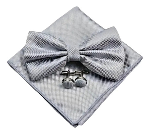 Corbata De Moño Con Pañuelo Y Mancuernillas Gemelos Pajarita