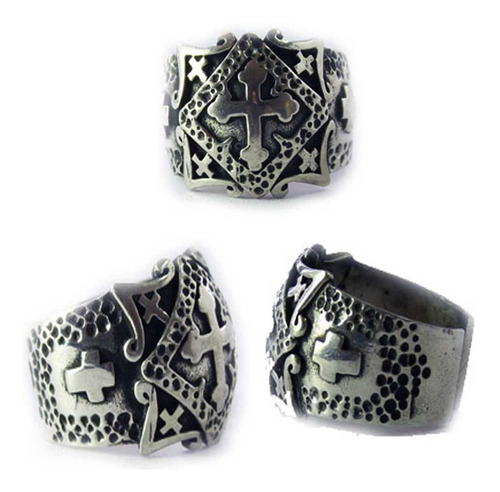 Anillo Cruz Templaria En Plata 2 X 2 Cm 13,5 Gr Art 283