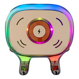 Cargador Inalámbrico Qi Carga Rapida Con Bocina Rgb Altavoz 