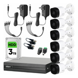 Dahua Kit De Video Vigilancia 6 Cámaras 2 Mp Metalicas Disco Duro De 3 Tb + Transceptores Kit Cctv Con Busqueda Inteligente De Alta Resolución