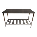 Mesa De Aço Inox Industrial 1,90x 0,70x 0,90 Premium