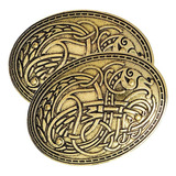 2 Piezas Broches De Medieval Pin Capa Chal Pin Joyería A