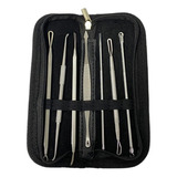 Extrator Cravos Espinhas Acne Kit Pinça Inox Com 8 Peças