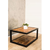 Mesa De Centro Vintage 100% Madera Solida By Green Life