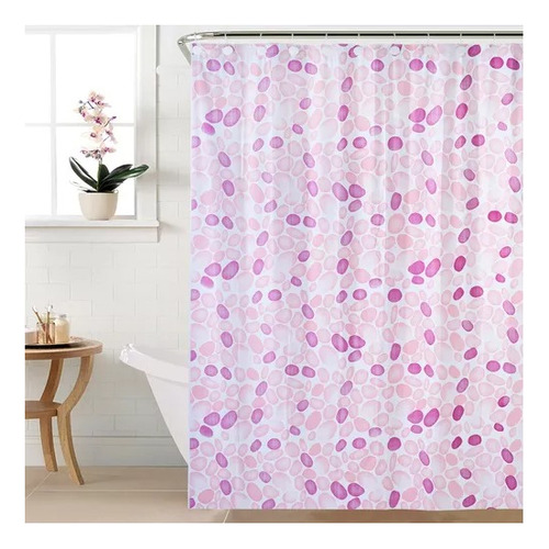 Cortina De Baño Premium Estampada + Protector + Ganchos