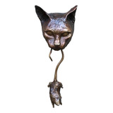 Mordida De Gato Rato Escultura Ornamento Aldrava De Porta