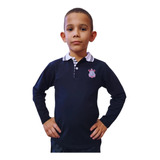 Blusa Corinthians Infantil Camisa Polo Longa Preta Oficial