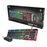 Combo Gamer Teclado Y Mouse Trust Gxt 838 Azor /luz Rainbow