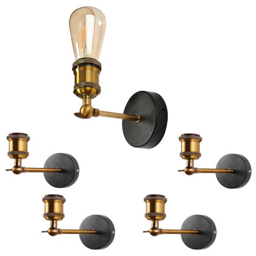 Pack 5 Aplique Foco Led Muro E27 Tipo Bronce Decoración