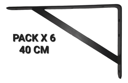 Mensulas Estante Reforzada Negra De 40 Cm Pack Por 6 Uds