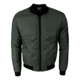 Chaqueta Bomber Hombre Bumper Bomper Piloto Verde Militar