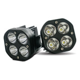 2 Faro Hiper Led Cuadrado 3 Pulgadas 40w Blanco Fija Estrobo