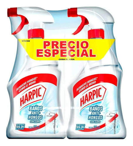 Pack X 2 Limpiador Harpic® Baños Anti-hongos 650 Ml C/u