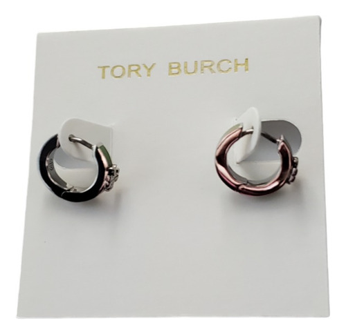 Aretes Tory Burch Argolla Pequeña Logo Central