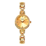 Reloj Mujer Skmei 1738 Minimalista Elegante Clasico Color De La Malla Dorado