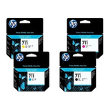 Cartuchos Kit X4 Hp 711 N 38ml C-m-y Originales + Resma