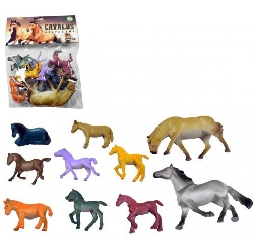  10 Cavalos Selvagens Em Pvc Maquete, Miniatura Cavalo