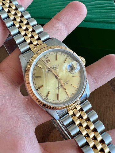 Rolex Datejust 16233 Dorado 18 Kt Zafiro Full Set Bello