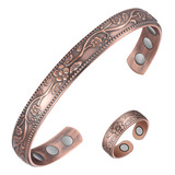 Jecanori Pulsera Y Anillo De Cobre Para Mujer, Pulseras Mag.