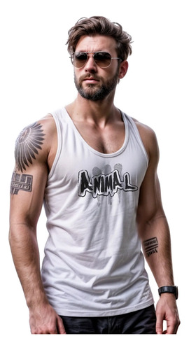 Camiseta Hombre Tank Top Sin Mangas Gym Motivación Animal
