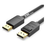 Cabo Displayport 4k 3d Dois 2 Metros Pontas Gold Ultra Gamer