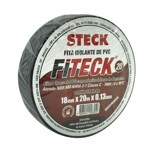 Fita Isolante Fiteck 0.13mm 700v 20 Metros Steck