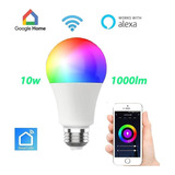 Ampolleta Foco Led Smart Wifi Rgb 10w Para Alexa Y Google