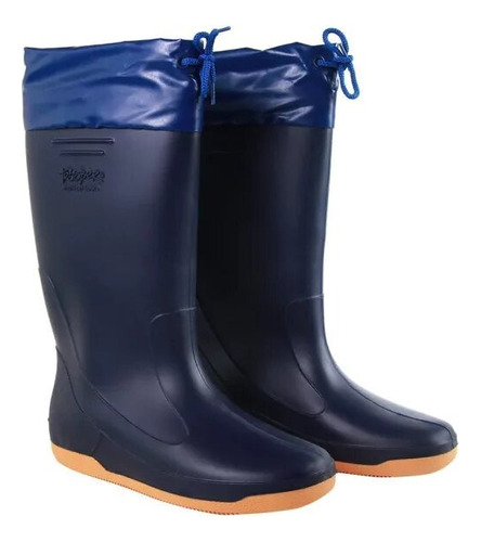 Bota De Lluvia Nautica C Cordon Azul Goma Y Pvc Talle 35/36