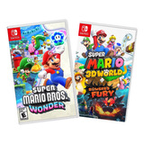 Combo Super Mario Bros Wonder + Sm 3d Bowsers Fury Switch