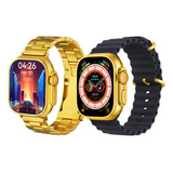 Relogios Smartwatch Feminino Novo Dourado Luxo 2 Pulseiras