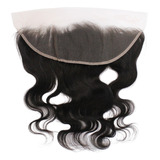 100% Humano Top Closure Ondulado 4x13 Cabelo 45cm Castanho 