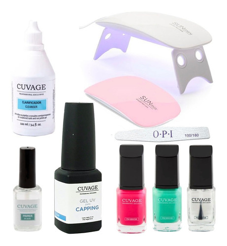 Kit Kapping Uñas Gel Uv Led + Cabina + Esmalte Tradicional