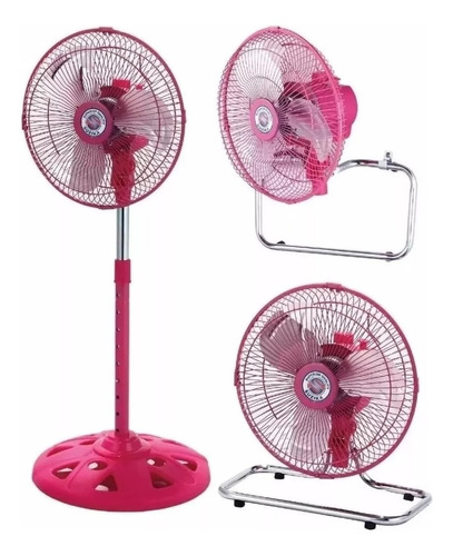 Ventilador 3 En 1 Turbo Rosa Sukitech